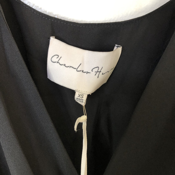 Charles Henry Black Faux Wrap Maxi Dress NWT XS - Picture 3 of 3